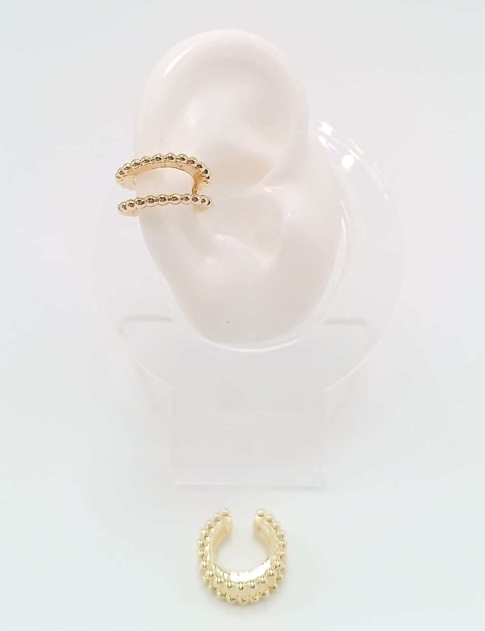 Earcuff rodinado dorado Bolitas c/u