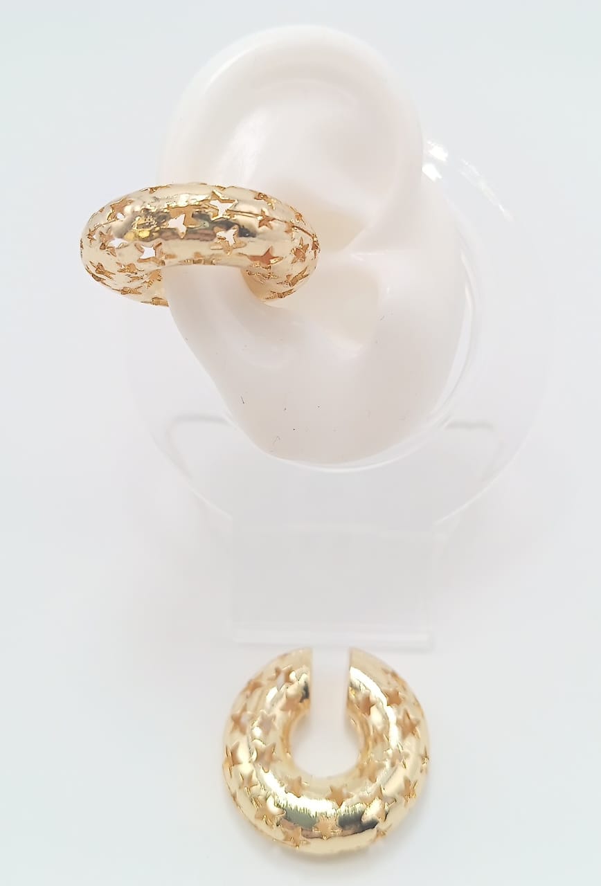 Earcuff rodinado dorado.estrellitas