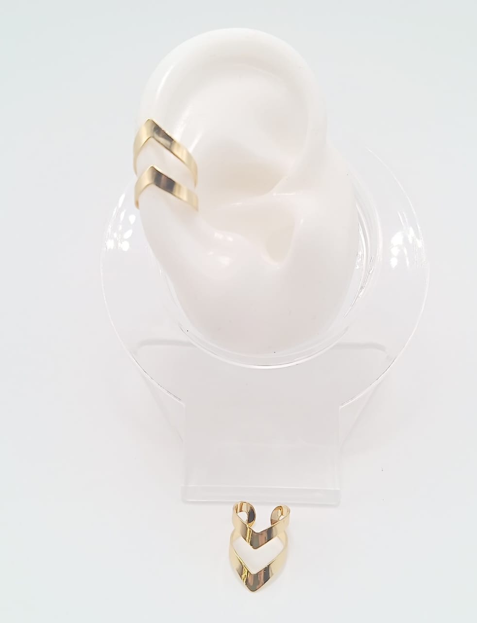 Ear cuff rodinado dorado doble punta